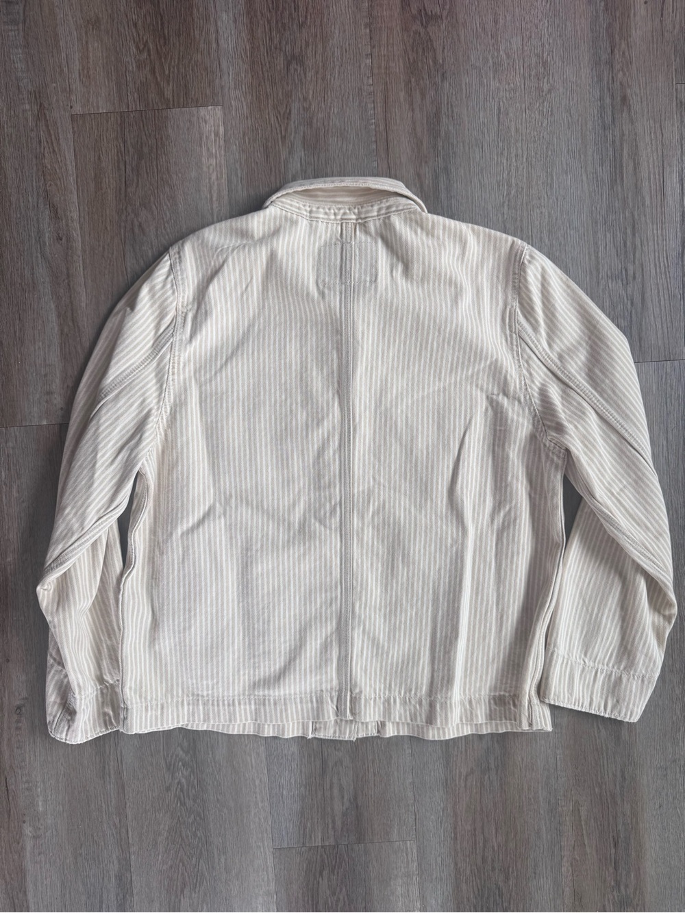 Levi's Cream and White Striped Workwear Jacket - Picture 4 of 4